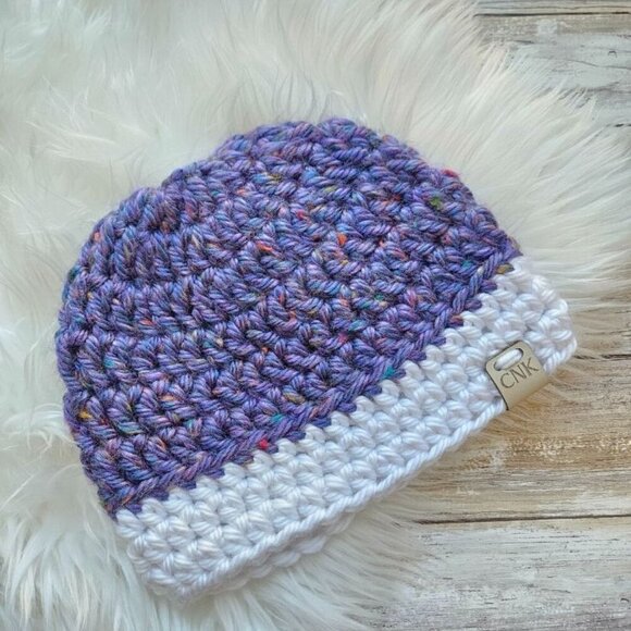 Classic Chunky Knit Hat from Cotton N Kandi on Etsy- 20" Kids- Mystic Purple - Picture 1 of 2